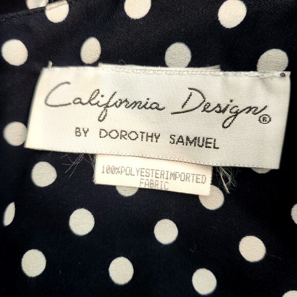 Vintage 80s California Design by Dorothy Samuel Dots Dress - Picture 2 of 7